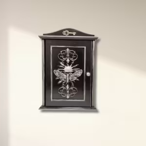 moths whisper black wooden keybox